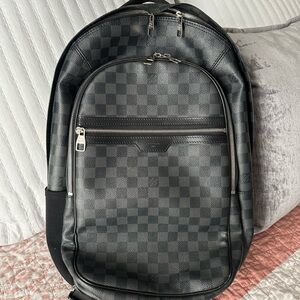 Checkered Black Backpack
